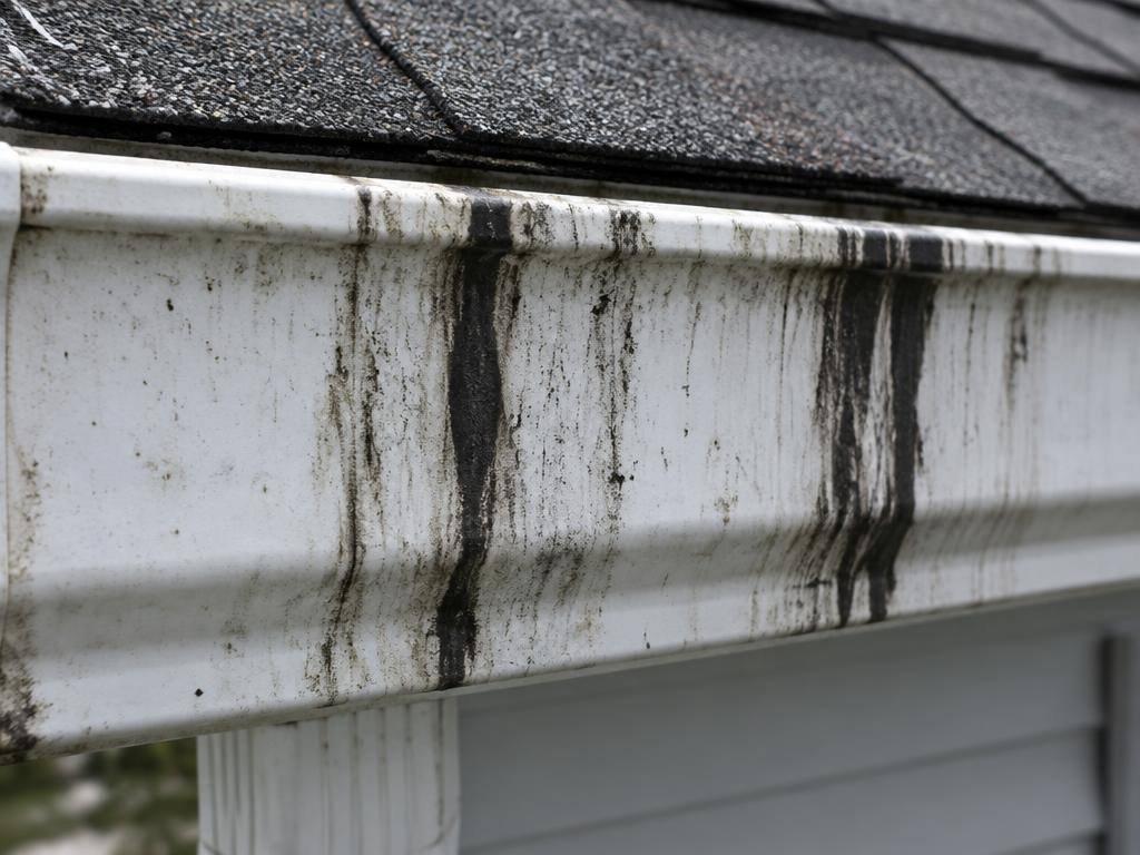 Example of black stripes on a white gutter face